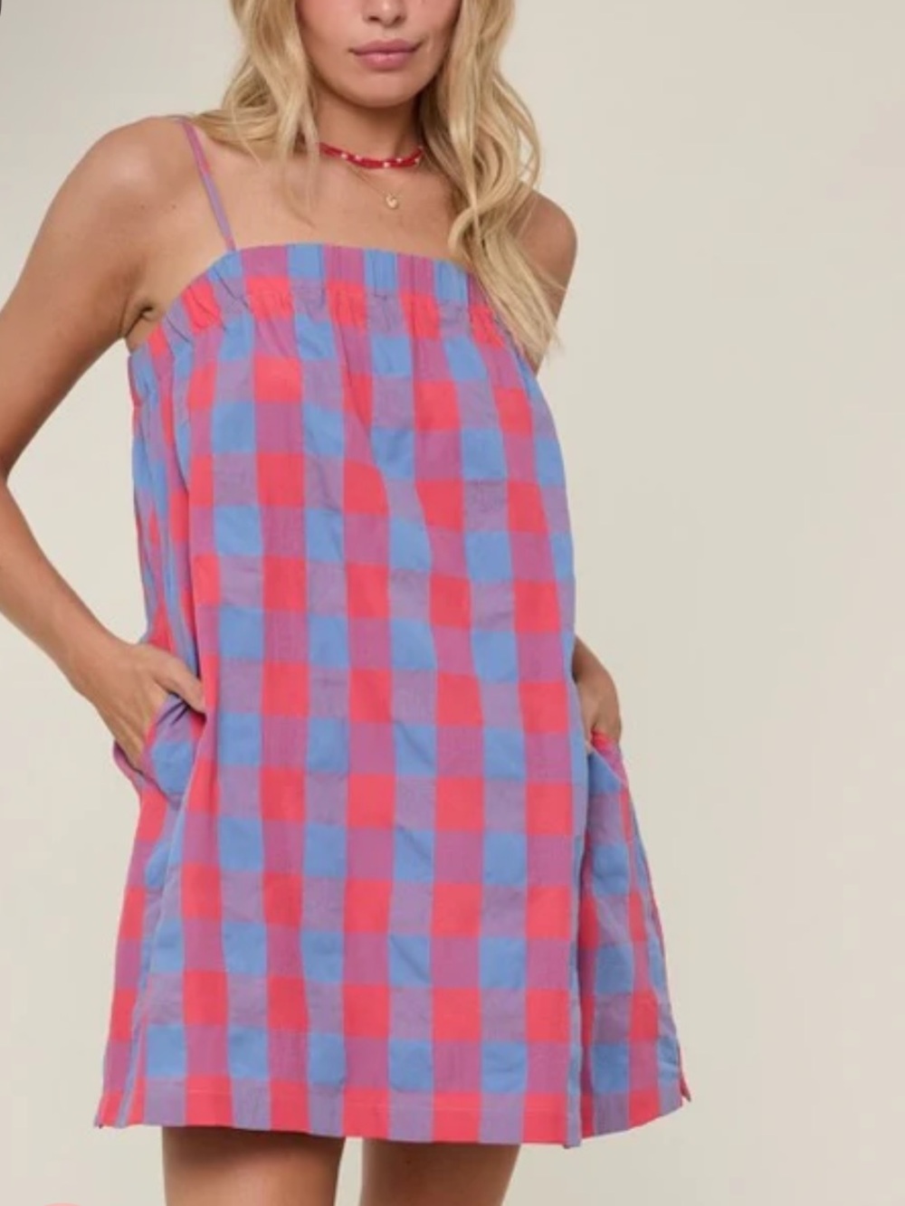 GINGHAM MINI DRESS